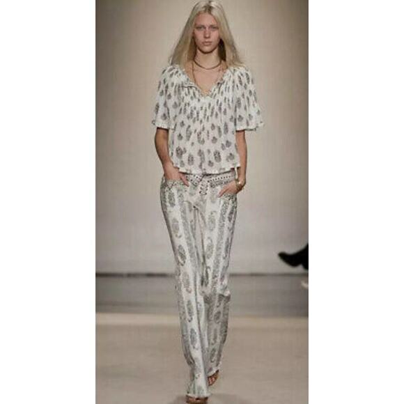 Isabel Marant Berit Paisley Two-Piece Matching Set Smocked - Picture 2 of 13